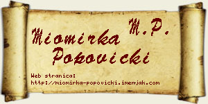 Miomirka Popovicki vizit kartica